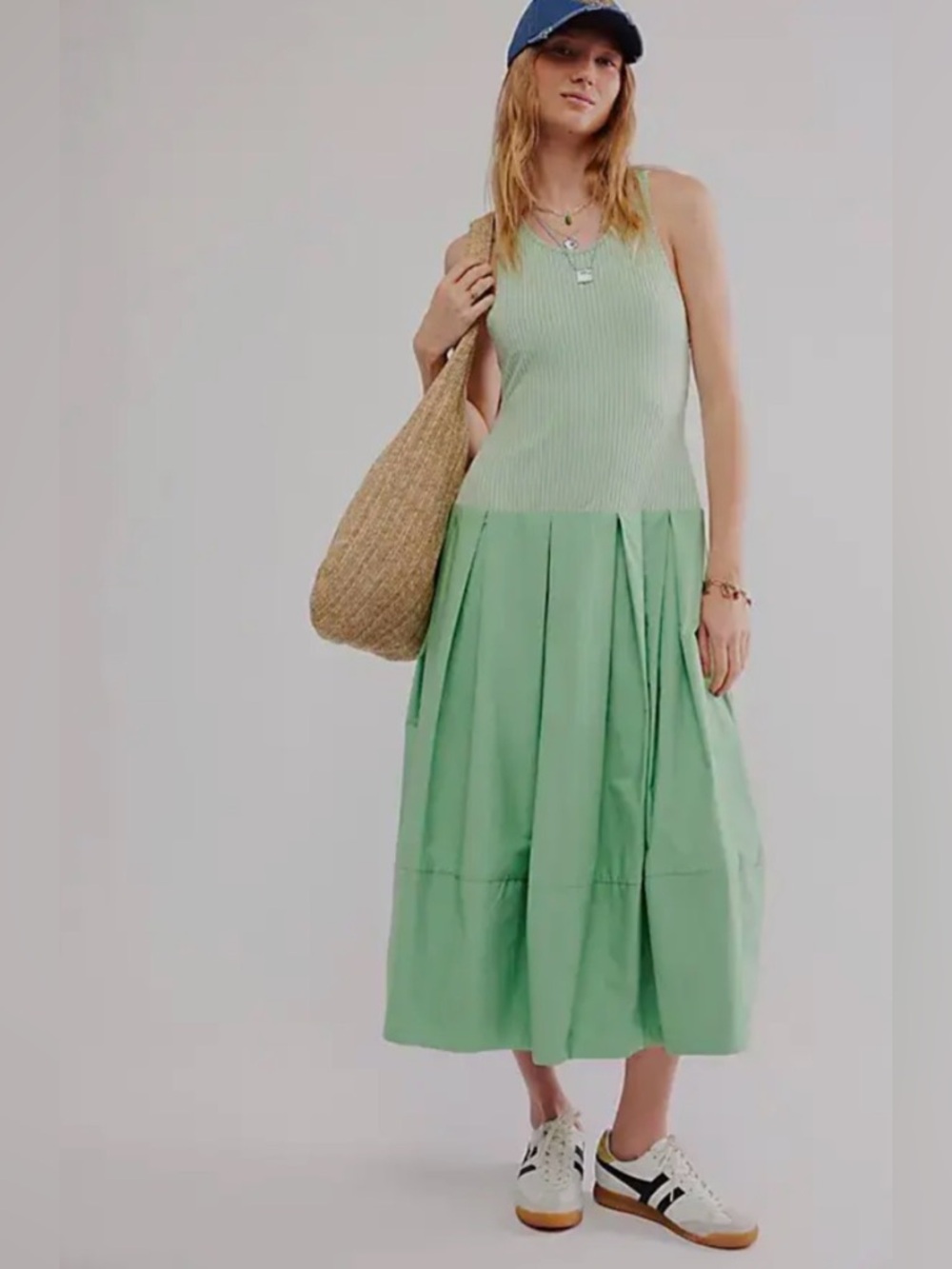 NWT Free People Drops Of Venus Midi Dress in Green